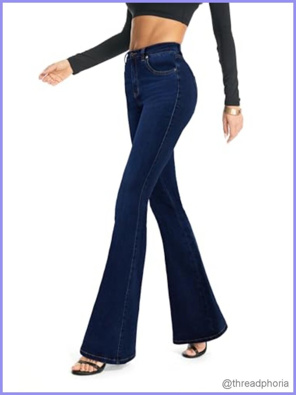 Curvy High Rise Bootcut Flare Stretch Denim Jeans Shaping